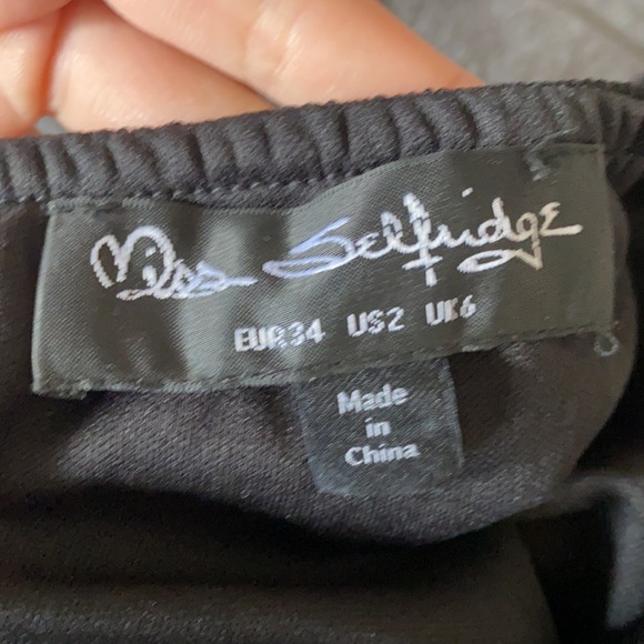 Miss Selfridge lace tie strap maxi dress in black - Picture 7 of 7